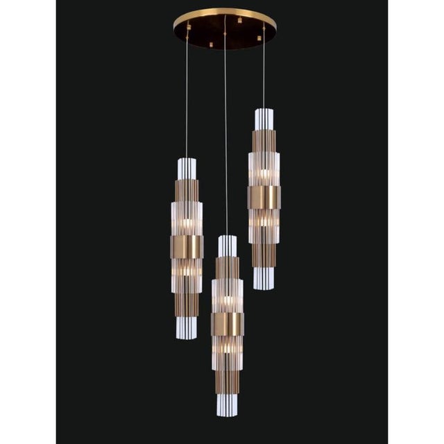Collection Spiga Chandelier in Metal and Glass by Jago For Sale - Image 9 of 15