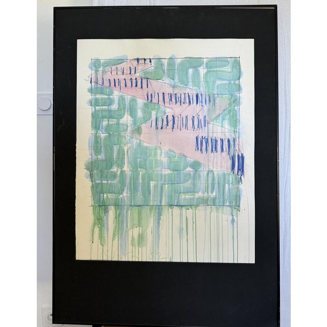 Richard Smith (1931-2016), Large Abstract Composition, 1982, Gouache and Pencil. It is framed but without glass, just for...