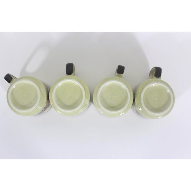 Vintage Otagiri Japanese Floral Ceramic Coffee Mugs- Set of 4 For Sale - Image 10 of 10