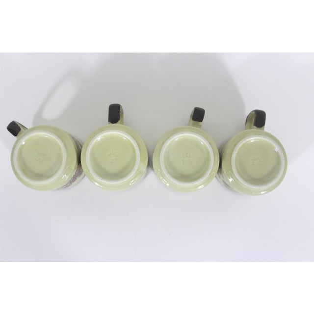 Vintage Otagiri Japanese Yellow, Pink Floral Ceramic Coffee Mugs- Set of 4 For Sale - Image 10 of 10