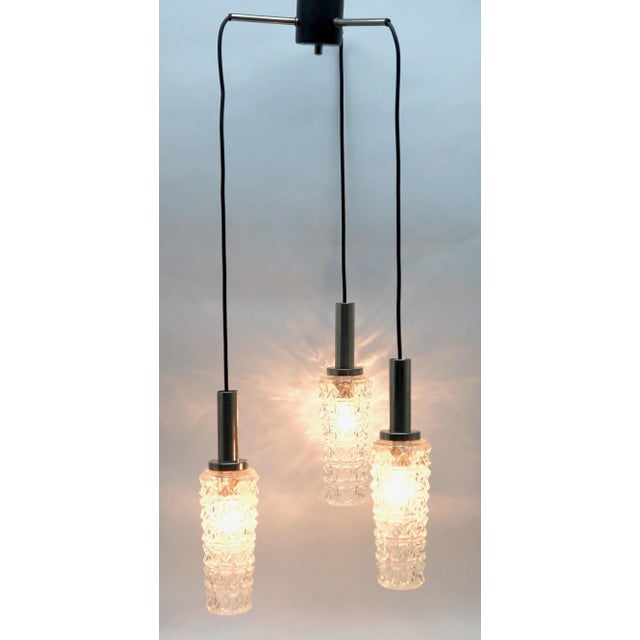 Mid-Century Chrome Pendant with Three Lamps For Sale - Image 6 of 13