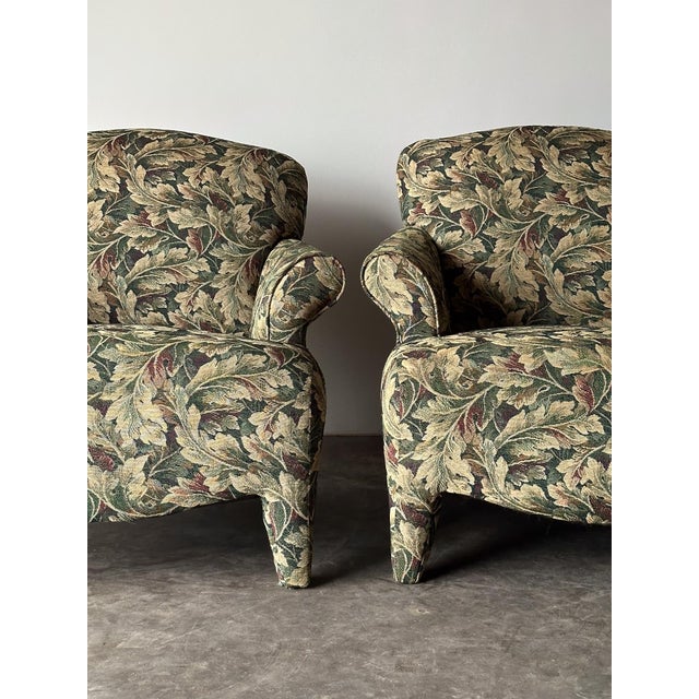 Sage Acanthus Tapestry Club Chairs, John Hutton for Donghia Luciano, 1990s, Pair For Sale In Greensboro - Image 6 of 18