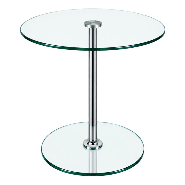 Space Age Side Table in Chrome and Glass, 1980s For Sale