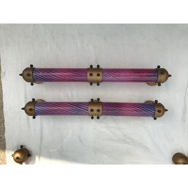 Art Deco Hand Blown Glass Sconces - a Pair For Sale - Image 12 of 12
