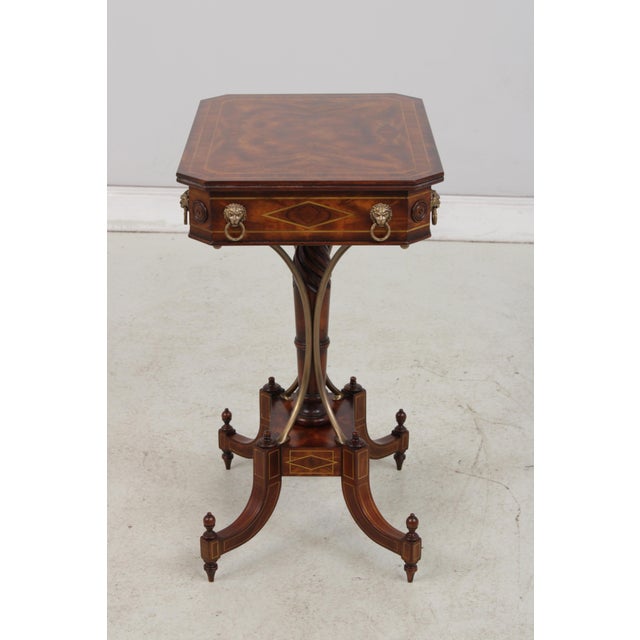 Theodore Alexander Regency Style Mahogany Inlaid Table For Sale - Image 9 of 18