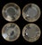 Mid-Century Modern Vintage MCM Salad or Dessert Plates 8”. Set of 8 Elegant Gold Rim Design For Sale - Image 3 of 5
