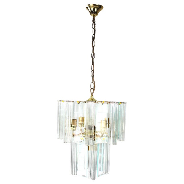 Orion Chandelier with Glass Hangings, Rods and Cut Glass Panels, 1960s For Sale