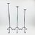 Hand Forged Iron Candelabra Set of 3 (93-113cm) Antique Copper Finish Barley Twist Stem with Wide Scroll Base For Sale - Image 6 of 6