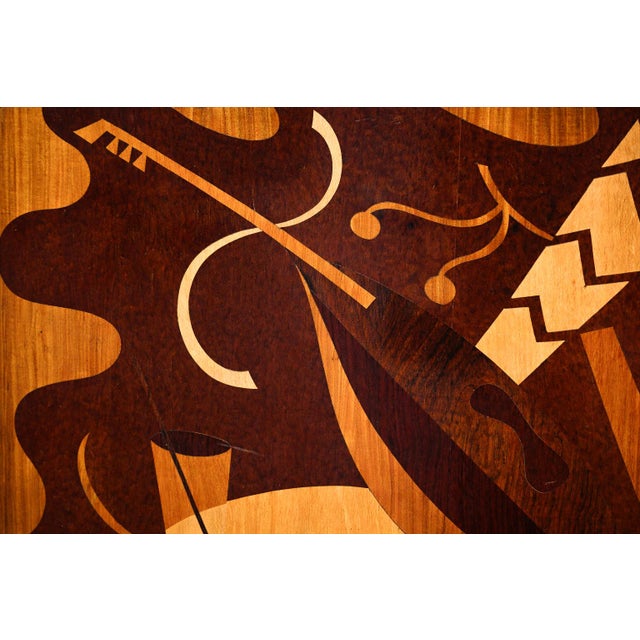 Brazilian Bar in Imbuia, Roxinho & Pau Marfim With Party Motif Marquetry, 1950s For Sale - Image 12 of 15