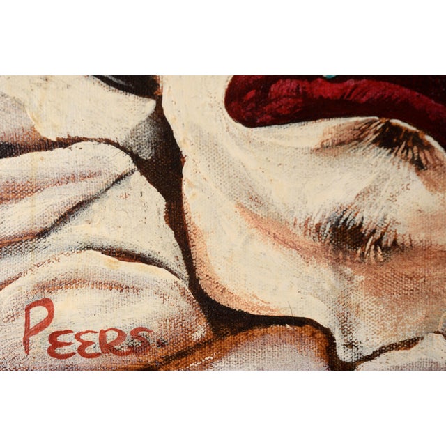 American Crying Clown Portrait in Oil on Canvas by John Peers For Sale - Image 3 of 8