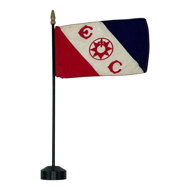 Vintage the Explorers Club Desk Tabletop Flag 11"h For Sale