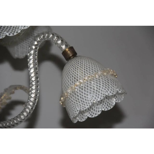 Reticello Murano Glass Chandelier, 1940s For Sale - Image 3 of 11