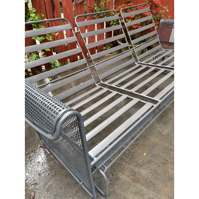Woodard MCM Glider Sofa and Chair Patio Set, 3 Pieces For Sale - Image 9 of 12