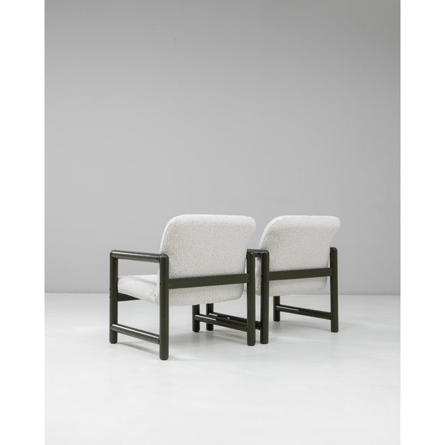 Mid 20th Century 20th Century Czech Lounge Chairs With Green Tubular Frames - A Pair For Sale - Image 5 of 18