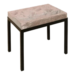Vintage Gato Carved-Stone Top Side Table