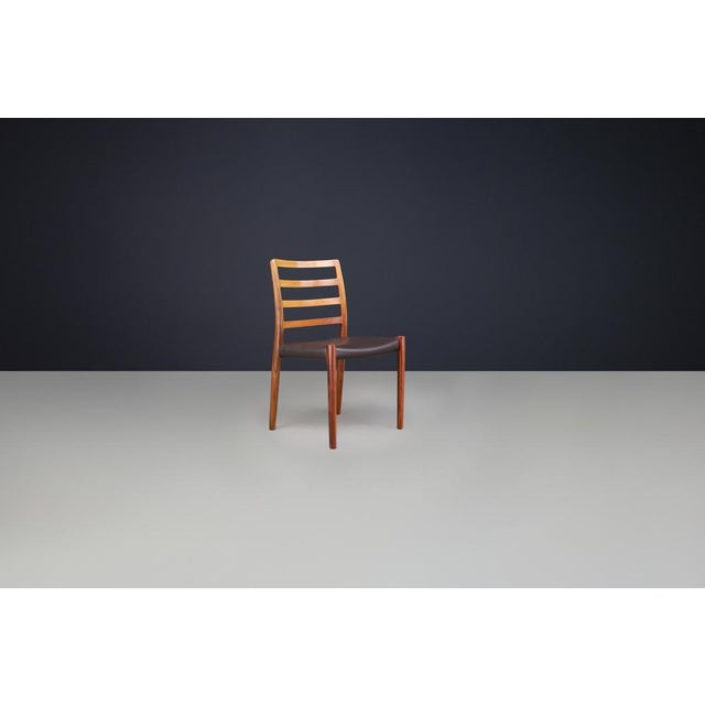 Model 85 Dining Room Chairs attributed to Niels Otto Møller for J. L. Møller Mobelfabrik, 1960s, Set of 6 For Sale - Image 11 of 15