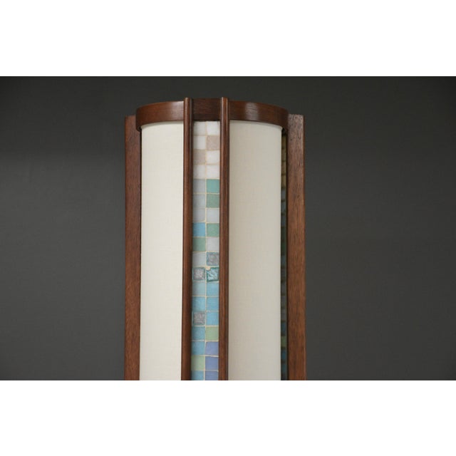 Linen 1960s John Keal Mosaic Tile Table Lamp for Modeline of California For Sale - Image 8 of 10
