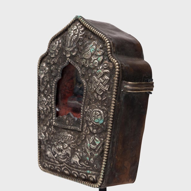 Asian Antique Early 20th Century Tibetan Gau Traveling Shrine For Sale - Image 3 of 6