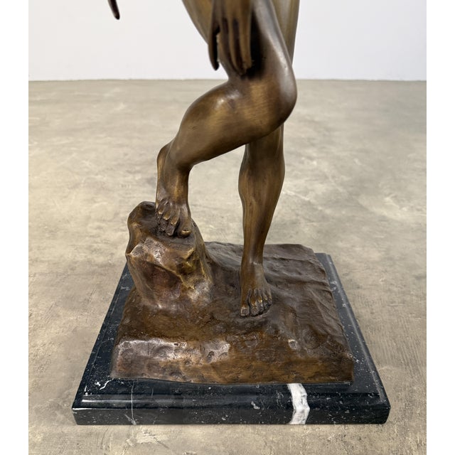 Bronze Sculpture After Rodin “Adam” – Strong Male Figure, 21” Tall For Sale - Image 4 of 10