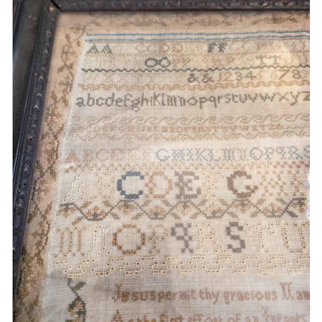 Wood 19th Century English Georgian Needlework Sampler Dated 1808 For Sale - Image 7 of 16
