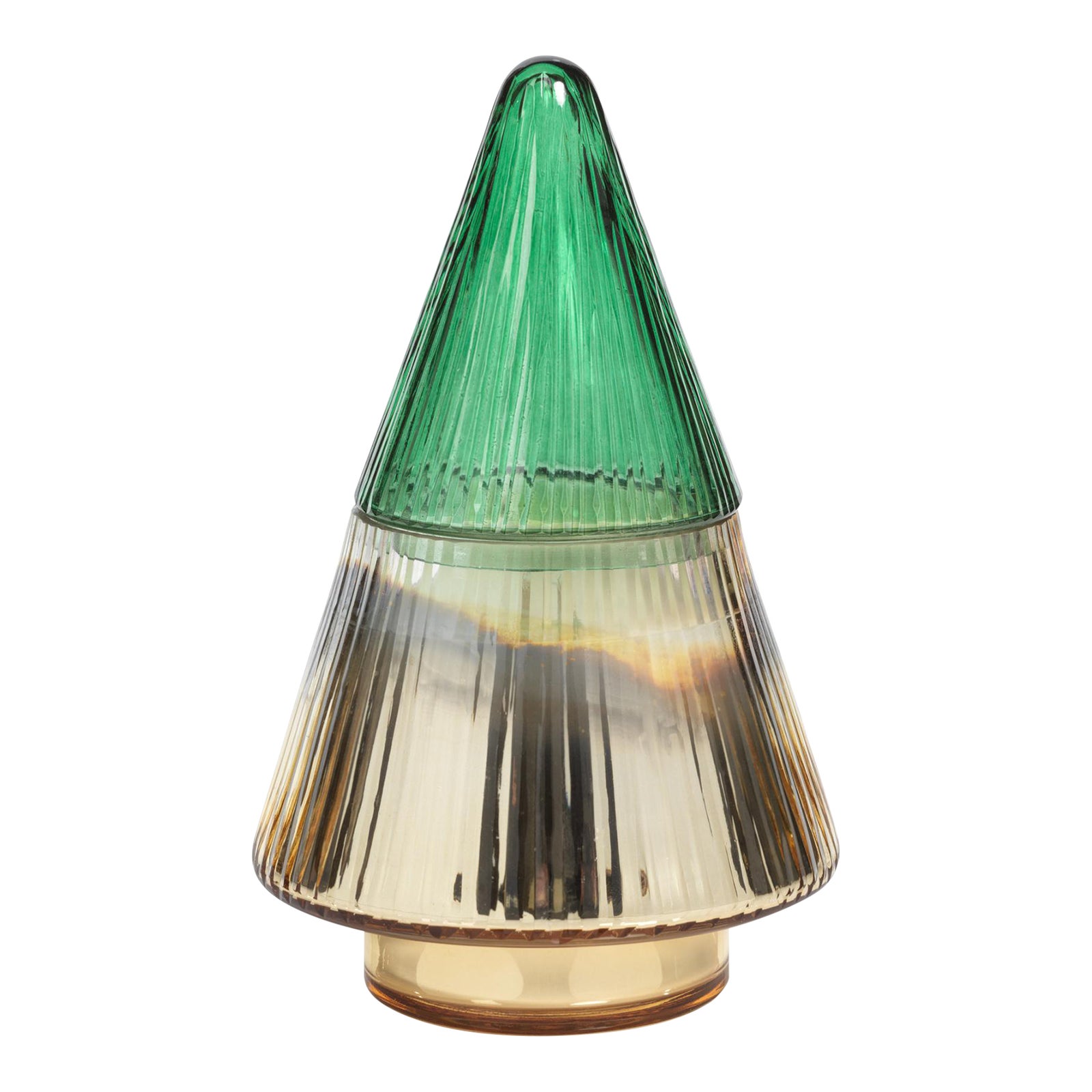 Siberian Fir Holiday Tree Scented Candle Jar, Gold & Green Chairish