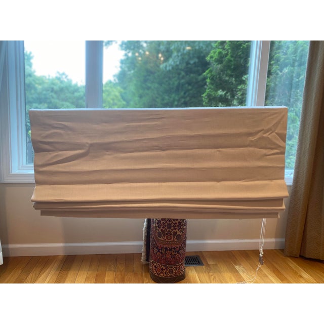 Restoration Hardware White Linen Roman Shade Chairish