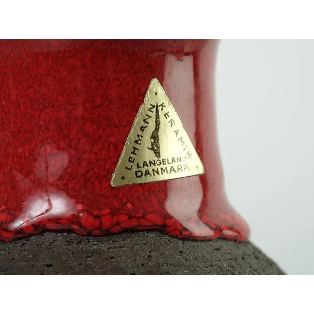 Mid-Century Modern Danish Ceramic Vase by Lehmann, 1970s For Sale - Image 3 of 12