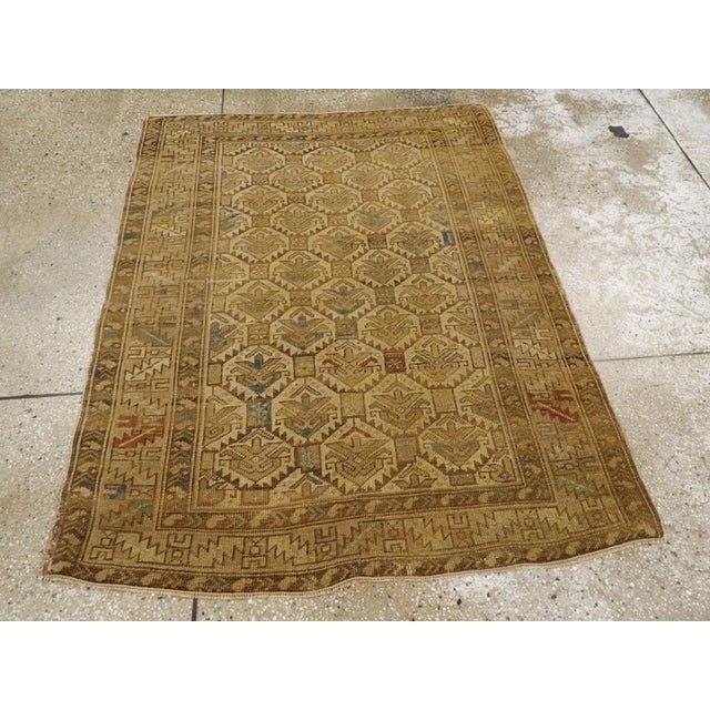 Camel Galerie Shabab Collection Early 20th Century Caucasian Shirvan Throw Rug For Sale - Image 8 of 9
