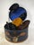 Antique Hat Box in Blue-Lined Cardboard and Leather, 1890s For Sale - Image 14 of 16