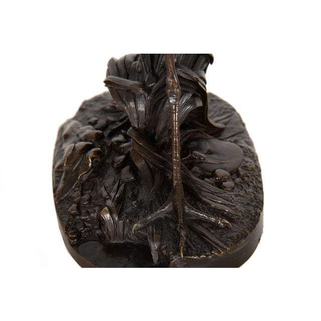 Rare French Bronze Sculpture Heron and Frog by Henri Alfred Jacquemart For Sale - Image 12 of 18