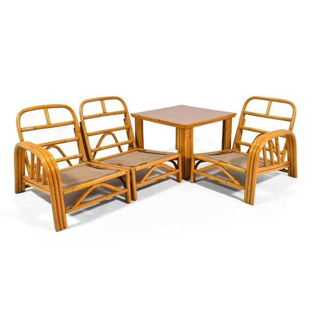 Six Piece Ficks Reed Rattan Group: Sofa, Lounge, Side Table & Corner Table For Sale In Chicago - Image 6 of 10