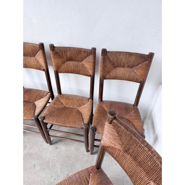 Straw and Oak Chairs from Beauche Perriand, 1950s, Set of 6 For Sale - Image 13 of 18