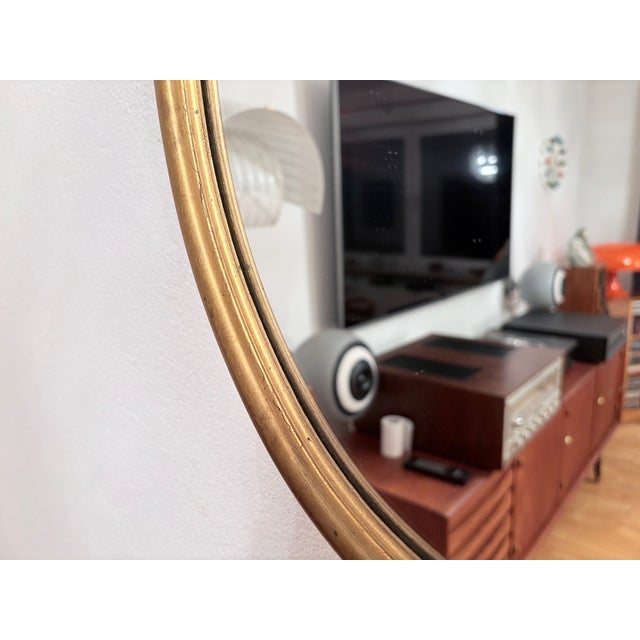 1960s Vintage German Mirror in Gilded Wooden Frame, 1960s For Sale - Image 5 of 13