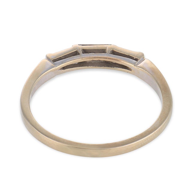 Mid Century Diamond 14k White Gold Stackable Wedding Band, Size 7.5 For Sale In Los Angeles - Image 6 of 6