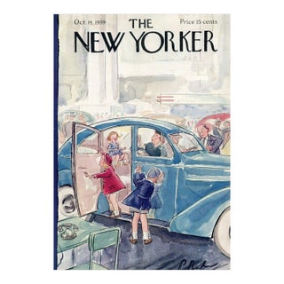 1939 Vintage New Yorker Cover, October 14 (Perry Barlow), Original New Yorker Magazine Cover, Cars, Car Show For Sale