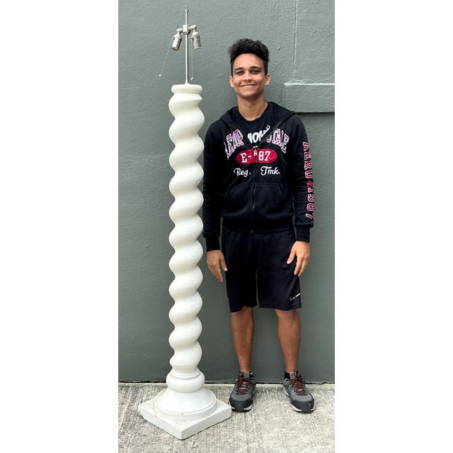 Late 20th Century Vintage Barley Twist Floor Lamp After Michael Taylor For Sale - Image 5 of 12