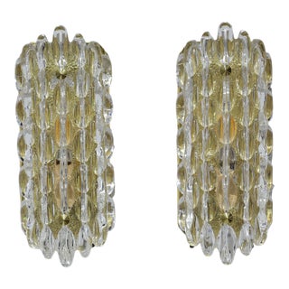 1950s Karl Fagerland for Orrefors Bubble Crystal Wall Sconces - a Pair For Sale