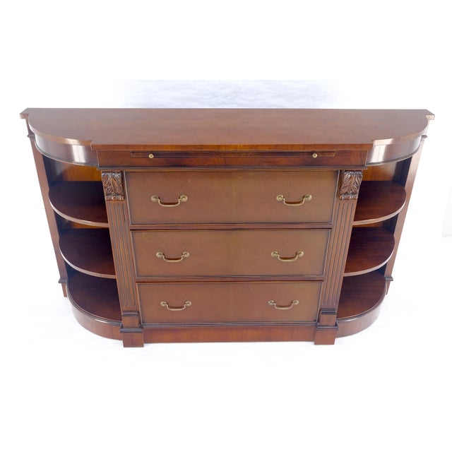 Mahogany c1940s 3 Drawer Shelves Sideboard Credenza Console MINT
