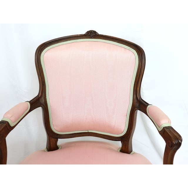 French Provincial Antique French Provincial Open Arm Bergere For Sale - Image 3 of 12