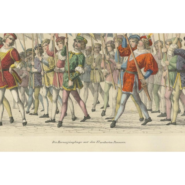 The Bernese Youth and Processional Banners: A Celebration of Swiss Heritage, 1855, Print For Sale - Image 4 of 10