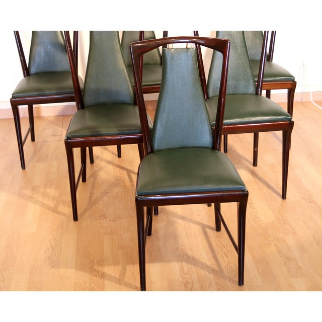 Brown Mid-Century Modern Chairs by Osvaldo Borsani, Italy, 1950s, Set of 6 For Sale - Image 8 of 15