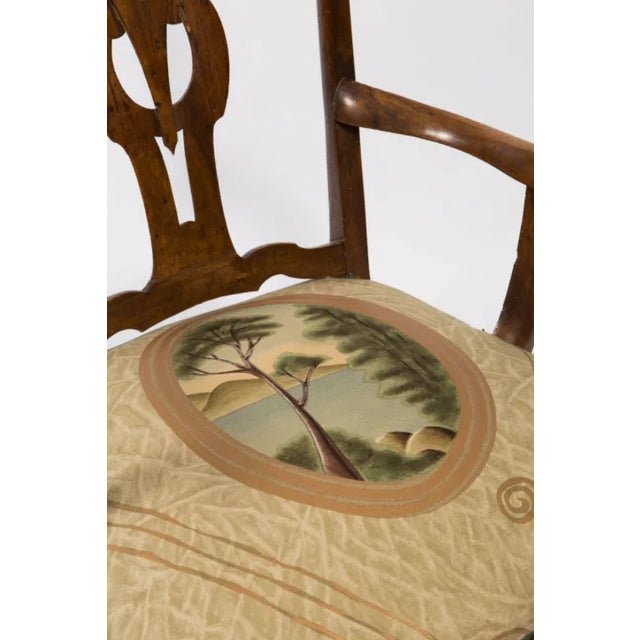 Brown 18th Century Walnut Italian Open Back Armchair For Sale - Image 8 of 13