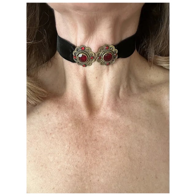 I fell in love with vintage buckles and decided to upcycle them into chokers. This one is an early 20th Century Buckle...