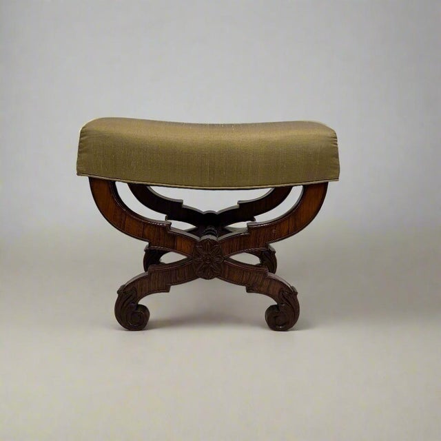 Wood Early 19th Century Fine single Neoclassical Stool For Sale - Image 7 of 7