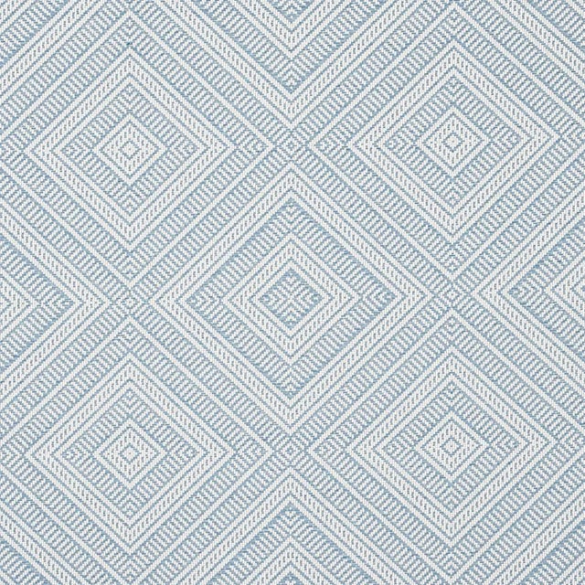 Schumacher Sample - Schumacher Tortola Indoor/Outdoor Fabric in Sky For Sale - Image 4 of 4