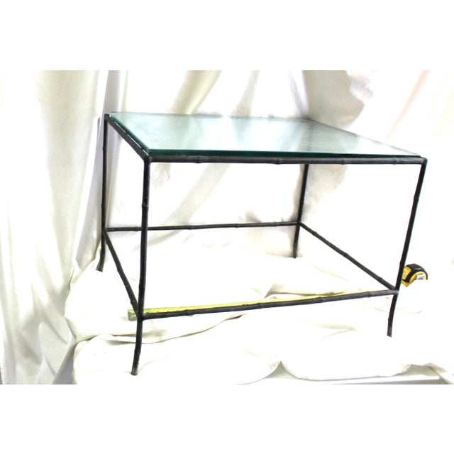 Mid Century Bronze Cast Bamboo Side table . For Sale - Image 9 of 17
