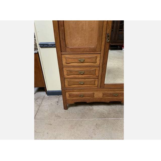 Antique Art Nouveau Linen Cupboard or Wardrobe, 1910s For Sale - Image 10 of 11