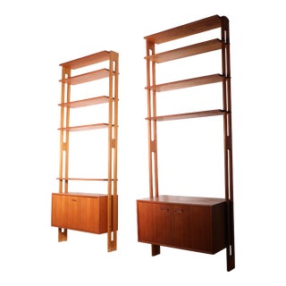 Danish Cado Style Mid Century Shelf Units After Poul Cadovius For Sale