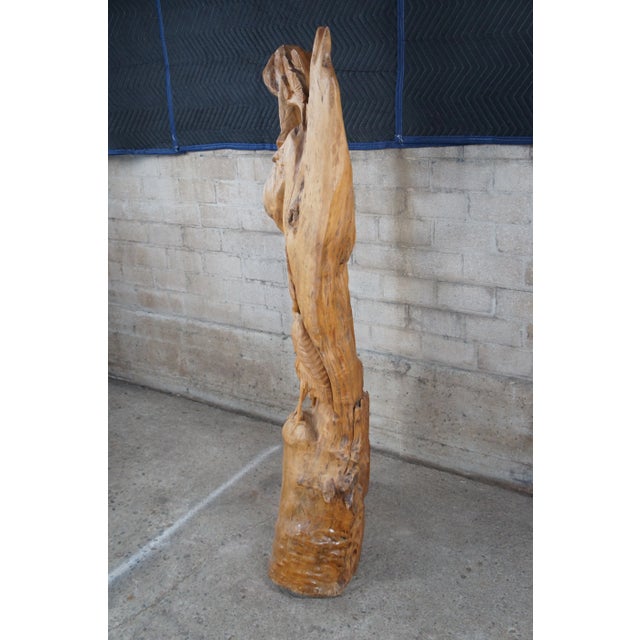 Mid 20th Century Mid 20th Century Large Hand Carved Heron Bird Sculpture For Sale - Image 5 of 10