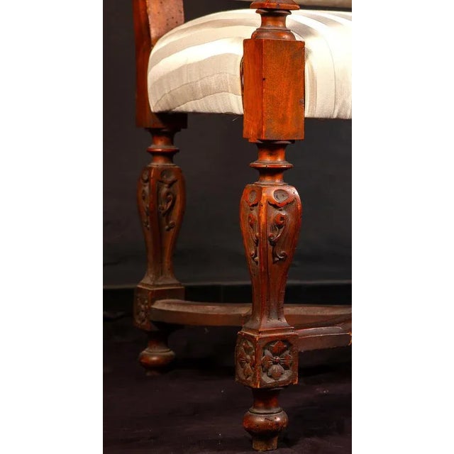 Wood Set of 19th Century Italian Walnut Carved Armchairs For Sale - Image 7 of 9